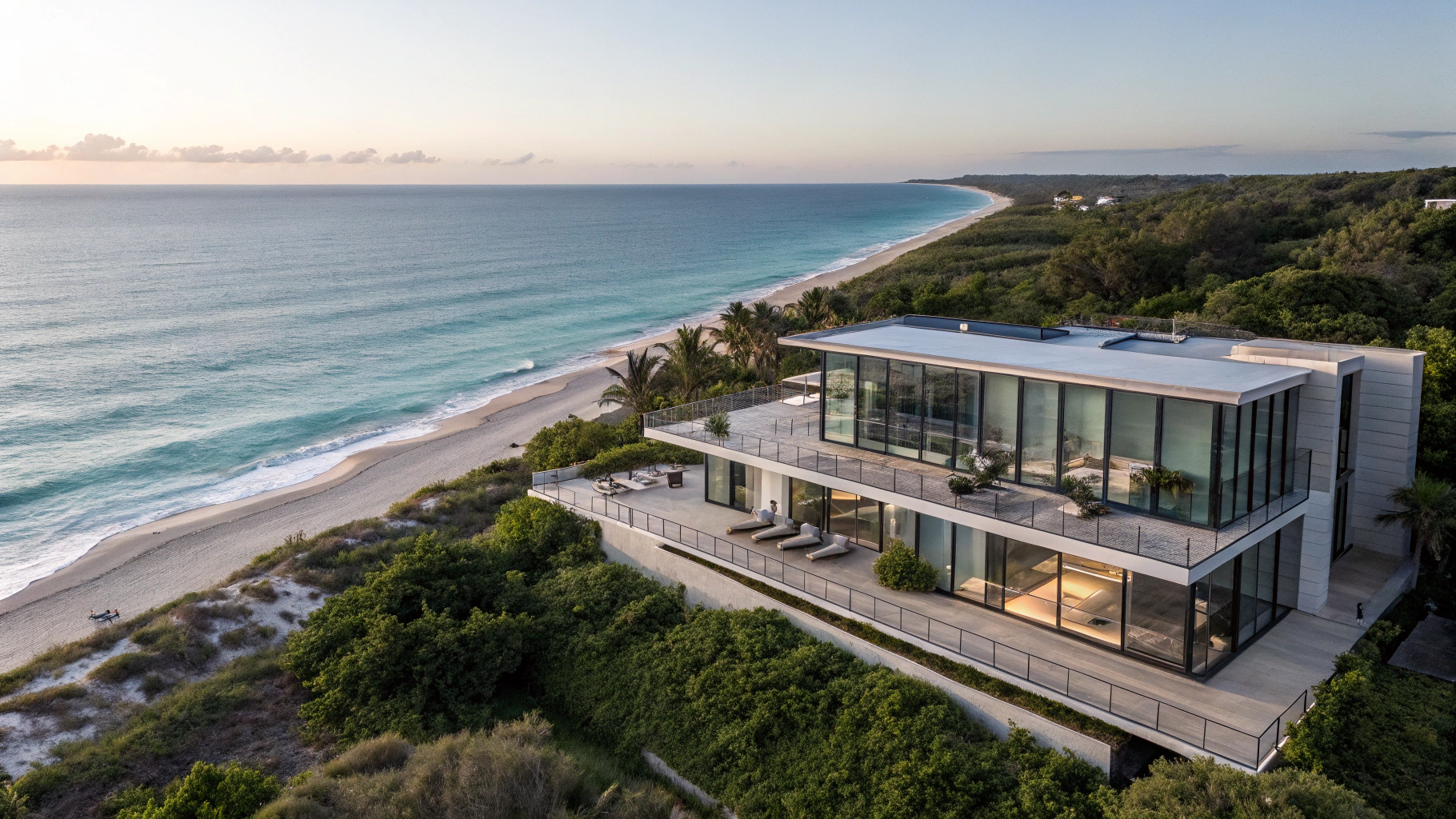 Luxury oceanfront architecture and architectural villa in the Dominican Republic