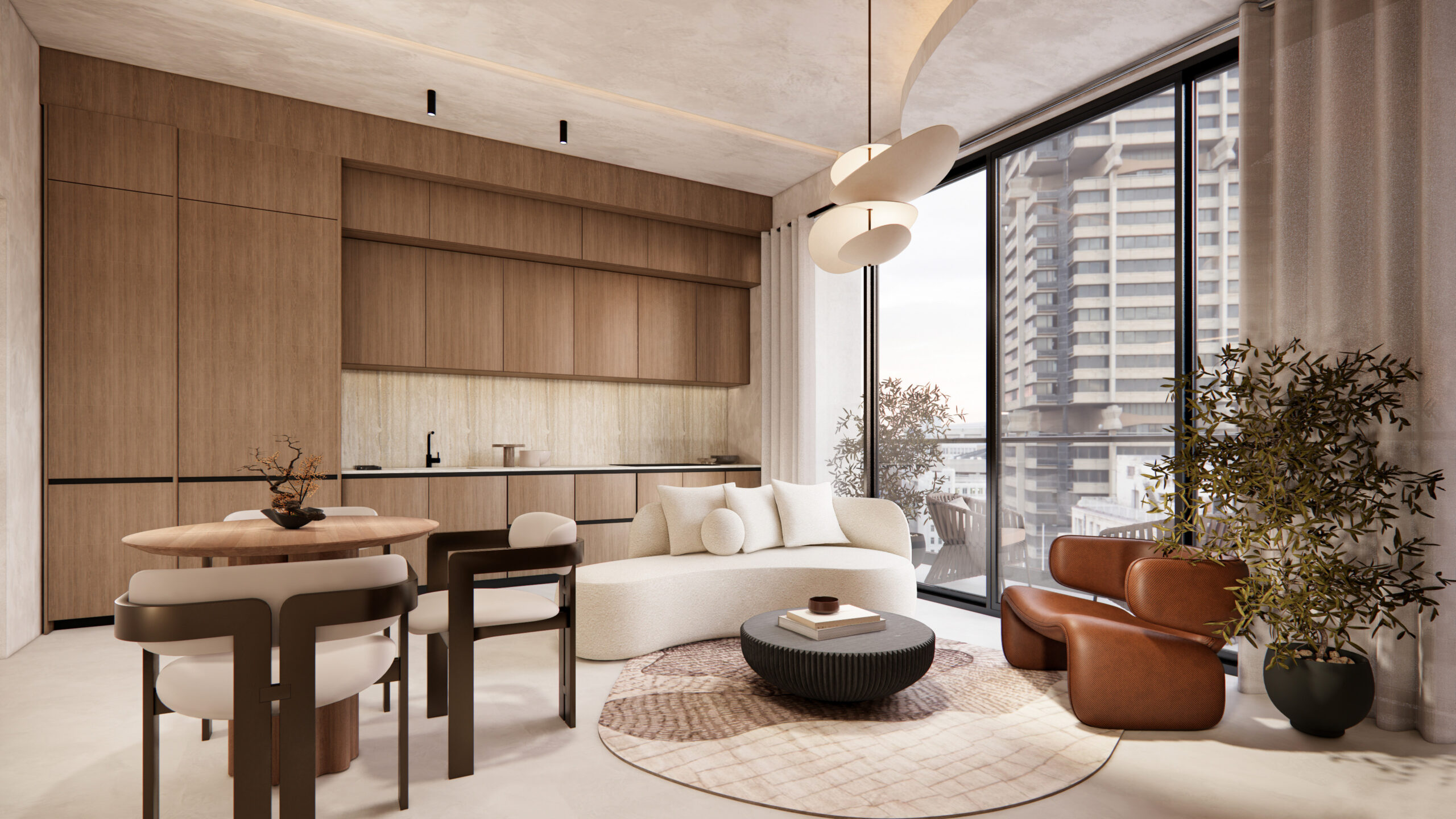 Elegant hotel-style reception and concierge lobby at Zentro, Santo Domingo