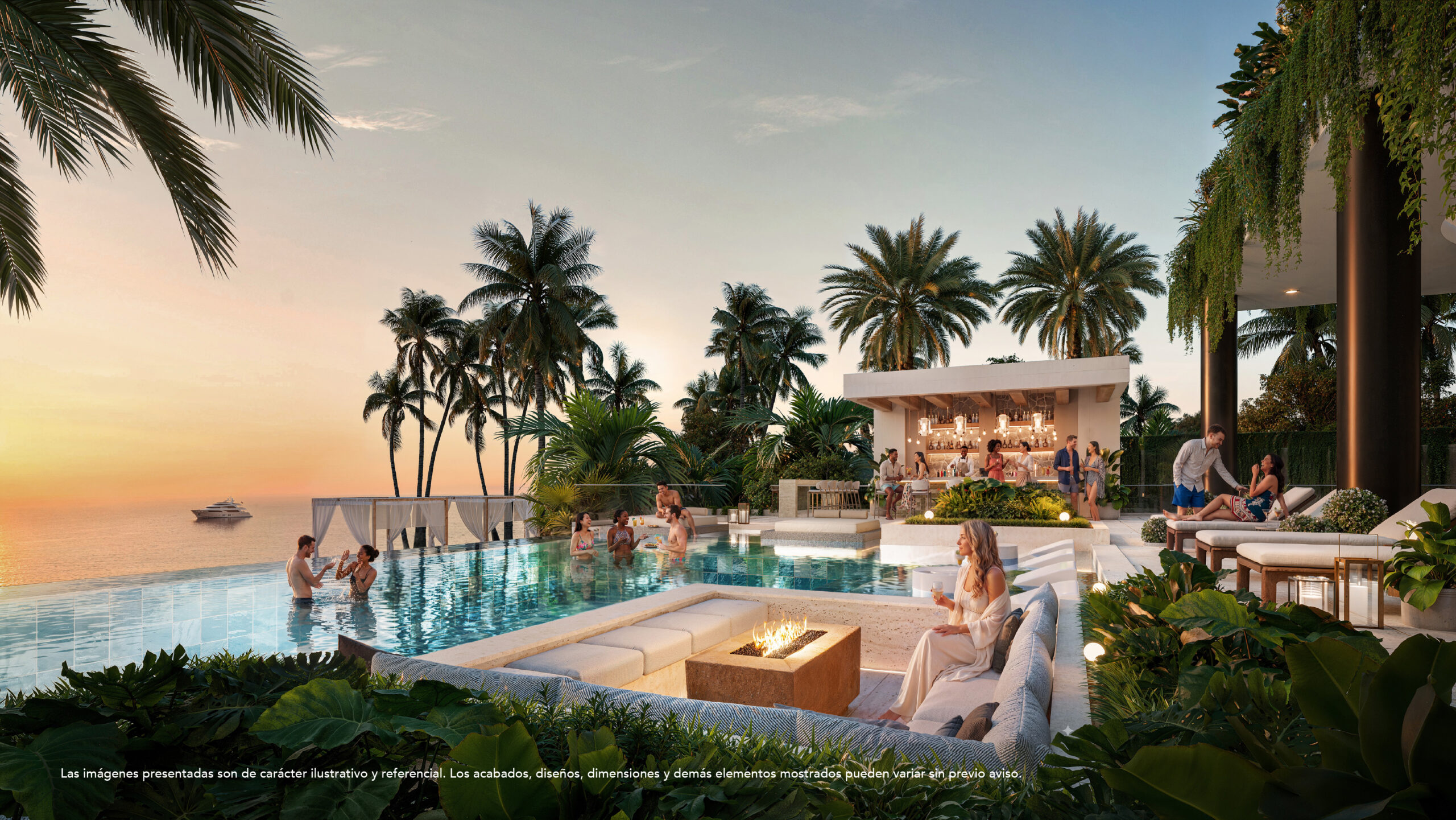 Spacious primary bedroom suite at Aquamarine Residence