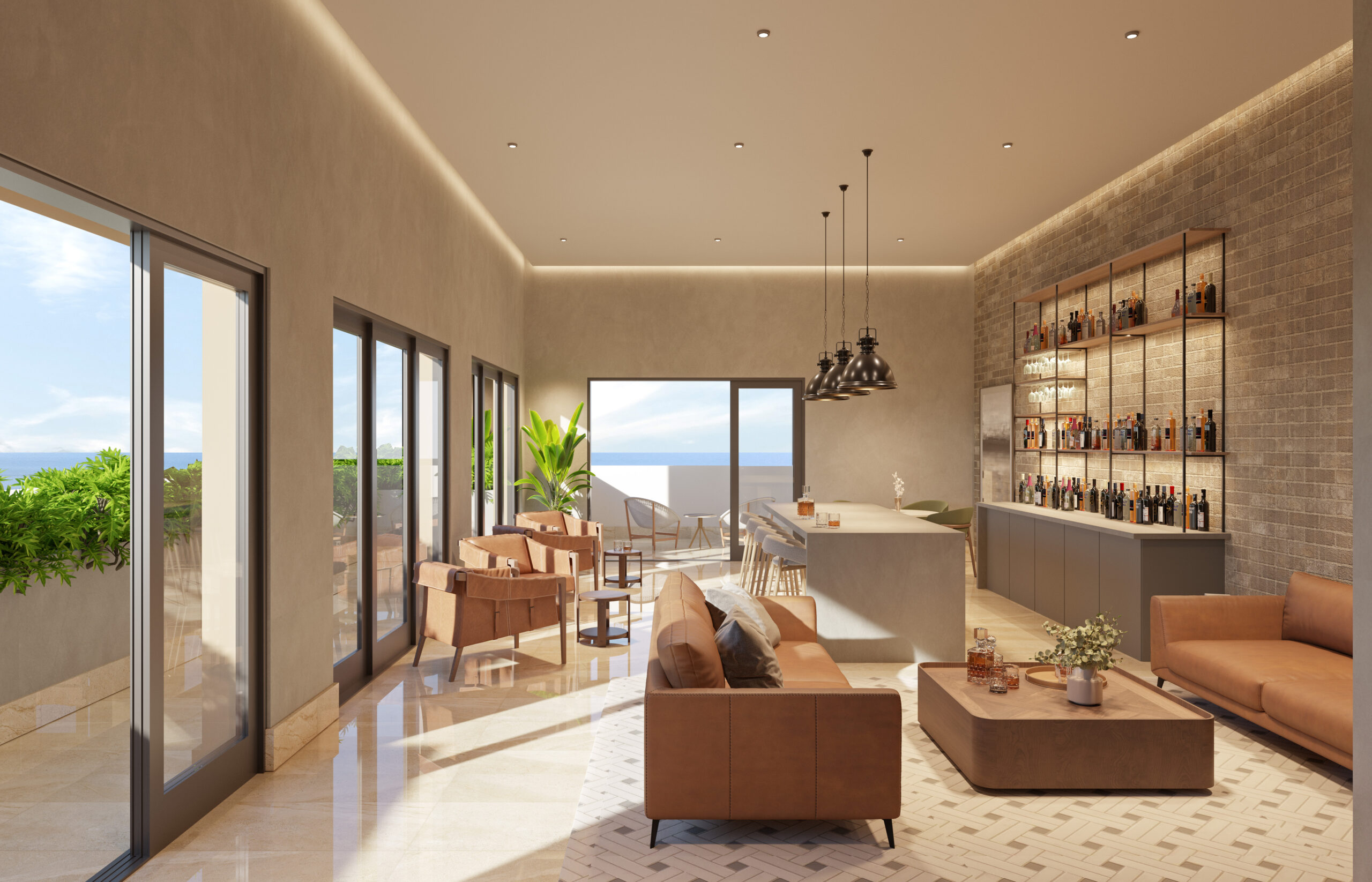 Balcony overlooking the beach at Playa Coral Beachfront Suite